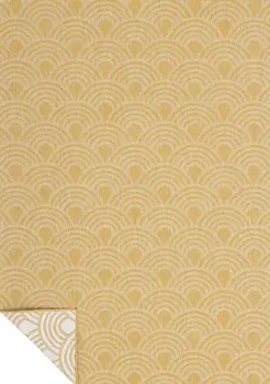 5' X 8' Yellow And White Geometric Area Rug
