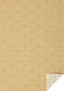 5' X 8' Yellow And White Geometric Area Rug