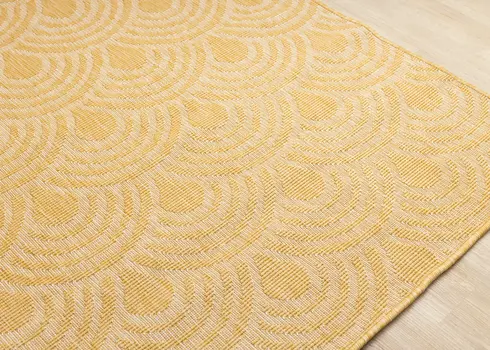 8' X 11' Yellow And White Geometric Area Rug