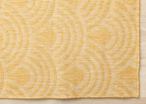 8' X 11' Yellow And White Geometric Area Rug