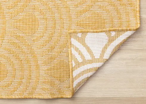 8' X 11' Yellow And White Geometric Area Rug