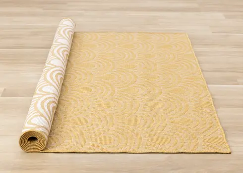 8' X 11' Yellow And White Geometric Area Rug
