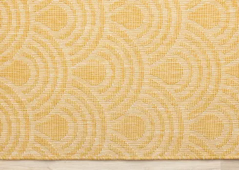 8' X 11' Yellow And White Geometric Area Rug