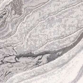 5' X 8' Gray And Off White Abstract Area Rug