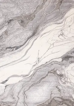 7' X 10' Gray And Off White Abstract Area Rug