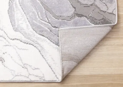 7' X 10' Gray And Off White Abstract Area Rug