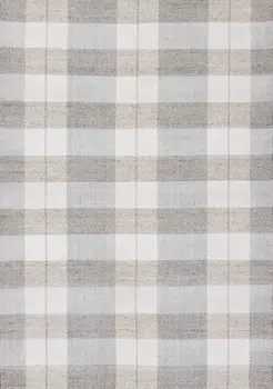5' X 8' Cream And Gray Geometric Hand Woven Area Rug