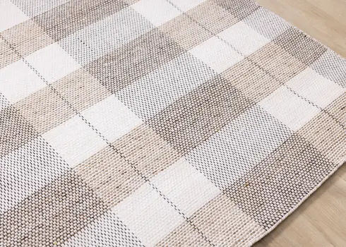 8' X 11' Cream And Gray Geometric Hand Woven Area Rug