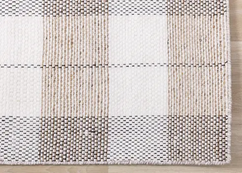 8' X 11' Cream And Gray Geometric Hand Woven Area Rug