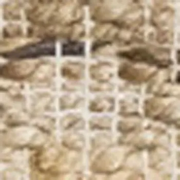 5' X 8' Beige And Light Brown Jute Geometric Hand Woven Area Rug