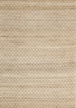8' X 11' Beige And Light Brown Jute Geometric Hand Woven Area Rug