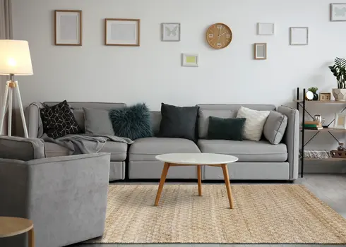 8' X 11' Beige And Light Brown Jute Geometric Hand Woven Area Rug