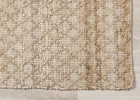 8' X 11' Beige And Light Brown Jute Geometric Hand Woven Area Rug