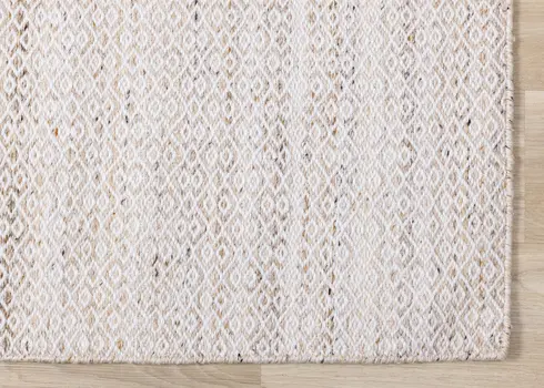 8' X 11' Cream And Beige Geometric Hand Woven Area Rug
