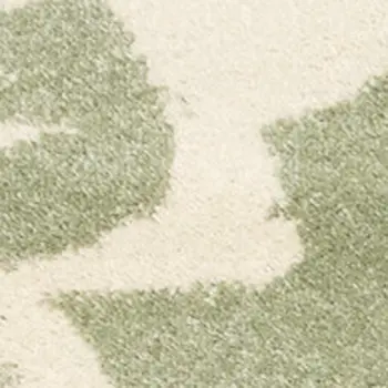 5' X 8' Green And Cream Botanical Leaves Area Rug