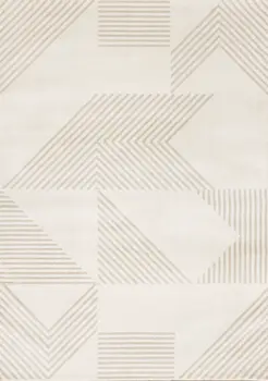 8' X 11' Cream And Beige Geometric Area Rug