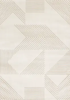 8' X 11' Cream And Beige Geometric Area Rug