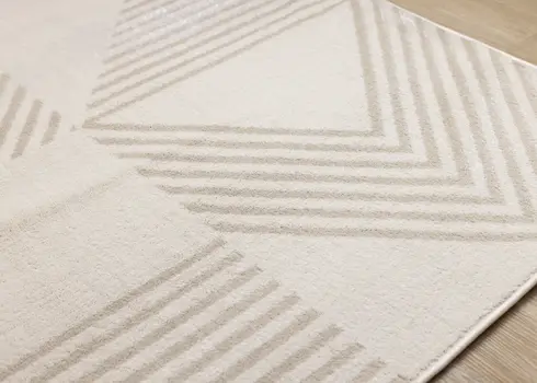 8' X 11' Cream And Beige Geometric Area Rug