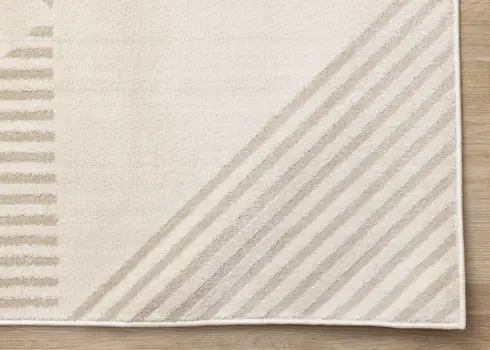 8' X 11' Cream And Beige Geometric Area Rug