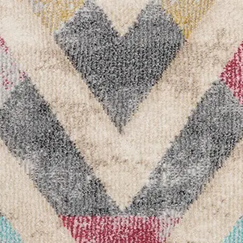 8' X 11' Cream And Blue Chevron Area Rug