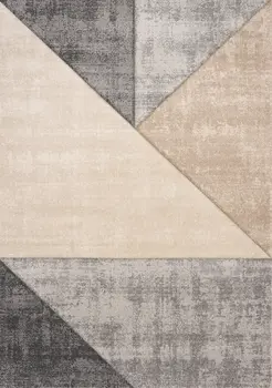 8' X 11' Gray And Beige Geometric Area Rug