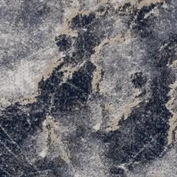 7' X 10' Blue And Cream Abstract Area Rug