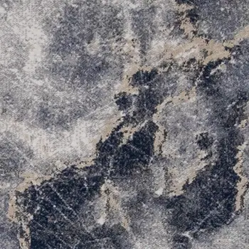 7' X 10' Blue And Cream Abstract Area Rug