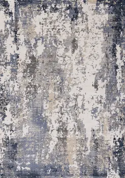 5' X 8' Blue And Beige Abstract Area Rug