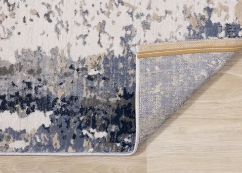 7' X 10' Blue And Beige Abstract Area Rug
