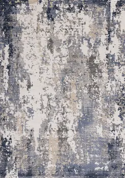 8' X 11' Blue And Beige Abstract Area Rug