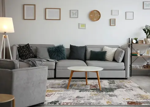8' X 11' Gray And White Abstract Area Rug