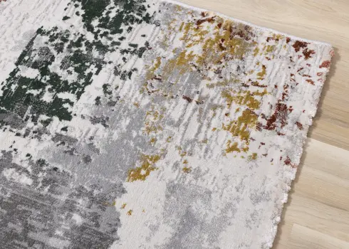 8' X 11' Gray And White Abstract Area Rug
