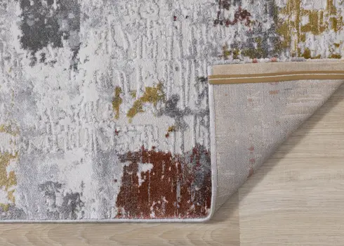 8' X 11' Gray And White Abstract Area Rug