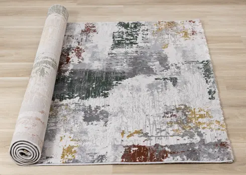 8' X 11' Gray And White Abstract Area Rug