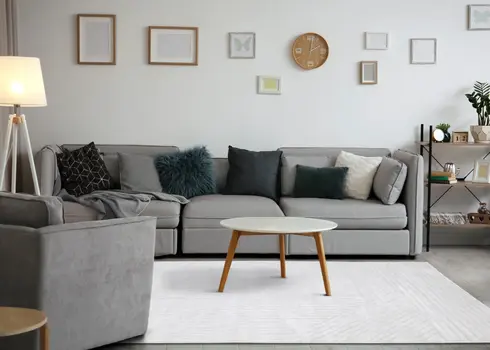 7' X 10' Cream And White Striped Area Rug