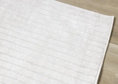 7' X 10' Cream And White Striped Area Rug