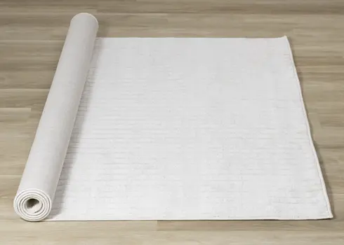7' X 10' Cream And White Striped Area Rug