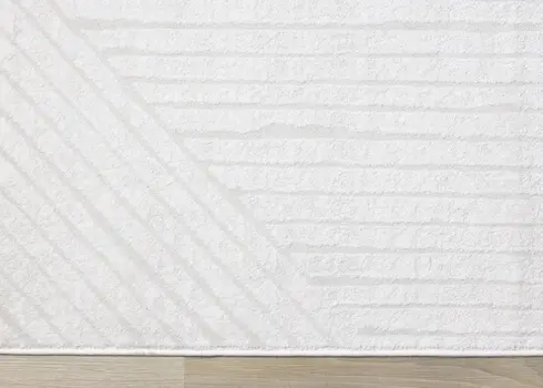 7' X 10' Cream And White Striped Area Rug