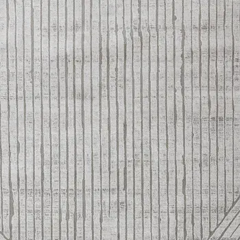 8' X 11' Gray And Off White Striped Area Rug