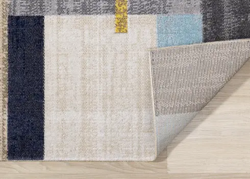 5' X 8' Gray And Yellow Geometric Area Rug