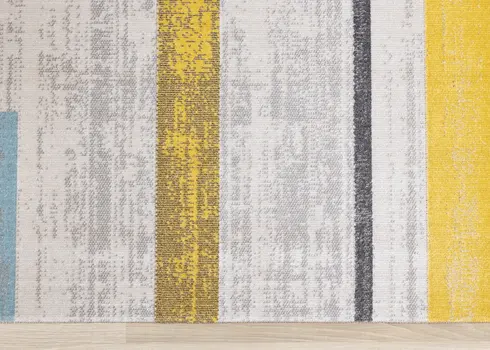 5' X 8' Gray And Yellow Geometric Area Rug