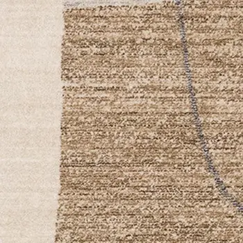 5' X 8' Cream And Brown Geometric Area Rug