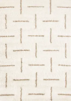8' X 11' Cream And Beige Striped Area Rug