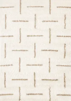 8' X 11' Cream And Beige Striped Area Rug