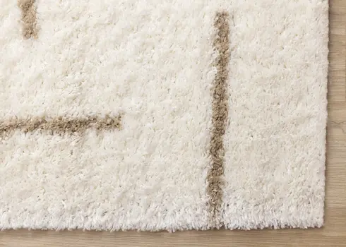 8' X 11' Cream And Beige Striped Area Rug