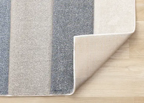 5' X 8' Blue And Cream Geometric Area Rug