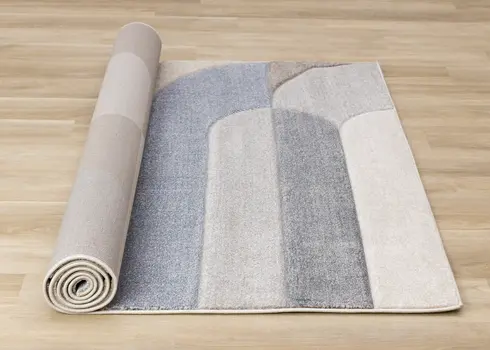 8' X 11' Blue And Cream Geometric Area Rug