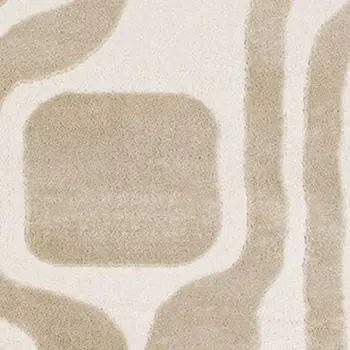 8' X 11' Cream And Beige Geometric Area Rug