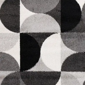 5' X 8' Gray And Black Geometric Area Rug