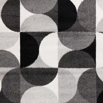5' X 8' Gray And Black Geometric Area Rug